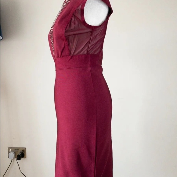 WOW Couture Beaded Detail Bodycon Dress Size 12 - Picture 3 of 6